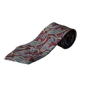 Men's Andrew Rosetti Classic Paisley Light Blue and Green Necktie Tie Silk